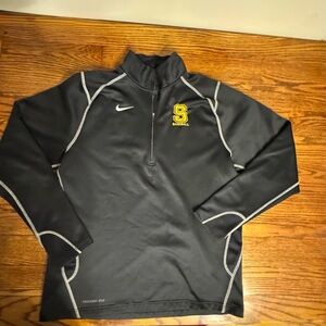 Nike Black Performance Pullover Zip Jacket with Yellow Baseball Logo